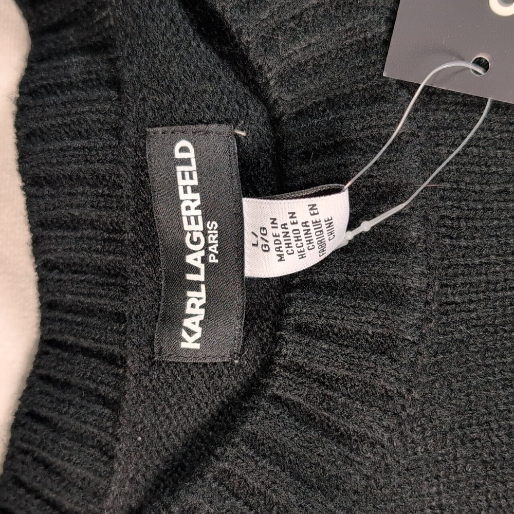 Karl Lagerfeld Paris Choupette Black Sweater Cat with Sequined Beret Size Large - Picture 3 of 9